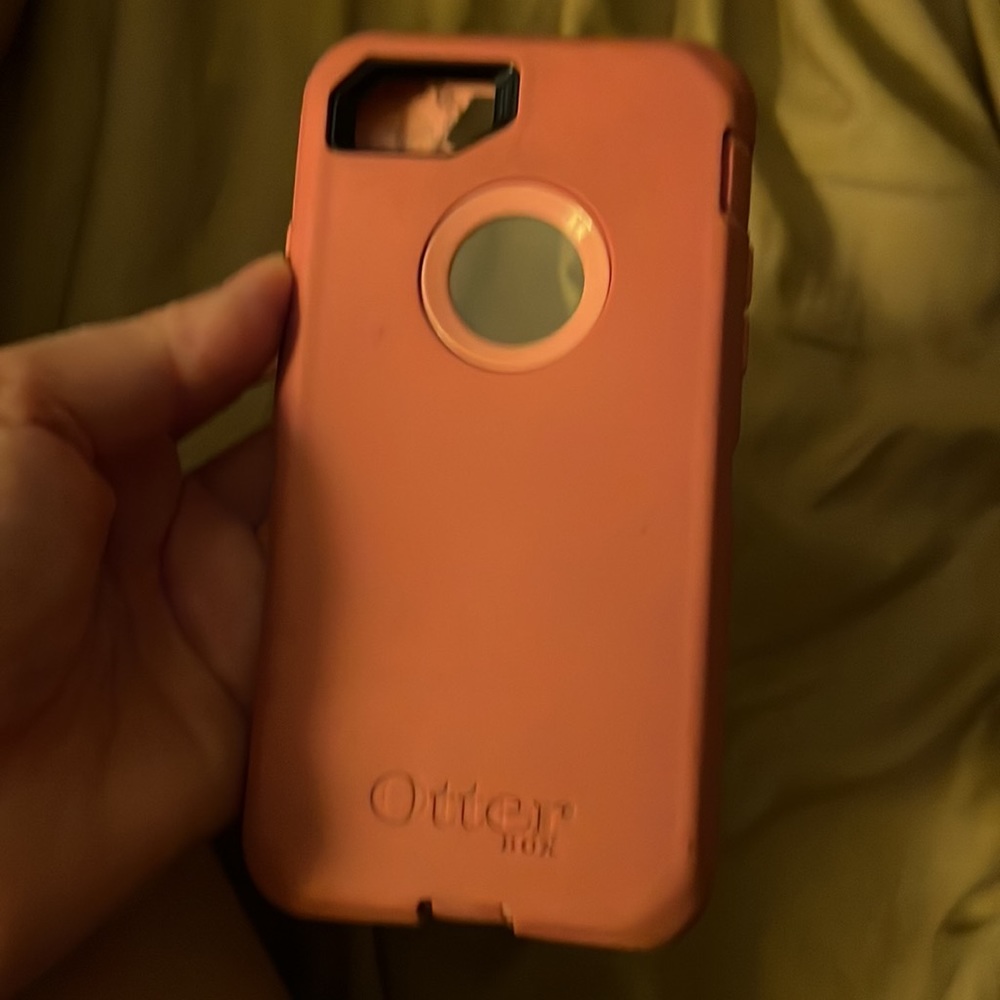 Otterbox defender series pink cell phone case for iPhone 7 no face cover